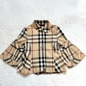Burberry Girls 6Y Jacket Coat Nova Check Children Wool Winter Autumn Authentic
